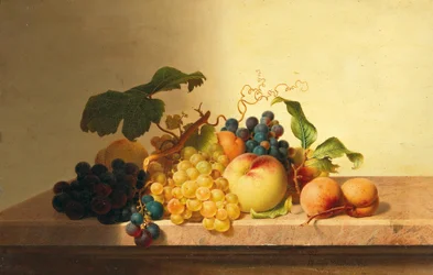 Nature morte avec raisins, pêches et abricots